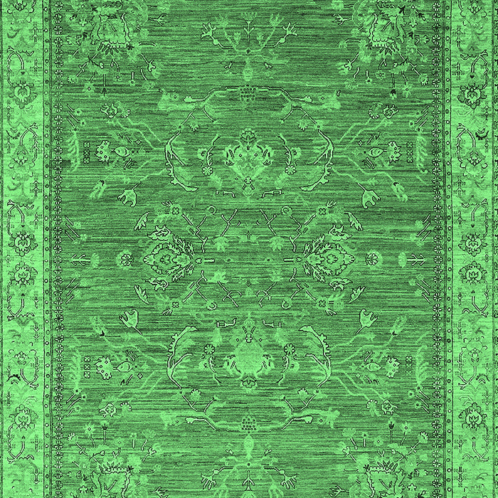 Machine Washable Oriental Emerald Green Industrial Area Rugs, wshurb2142emgrn