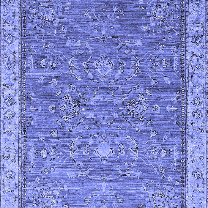 Machine Washable Oriental Blue Industrial Rug, wshurb2142blu