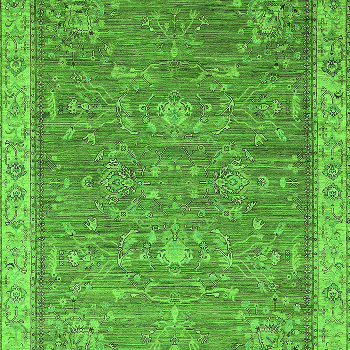 Machine Washable Oriental Green Industrial Area Rugs, wshurb2142grn
