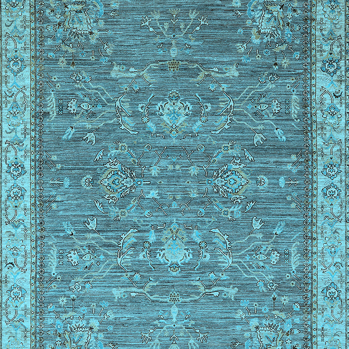 Machine Washable Oriental Light Blue Industrial Rug, wshurb2142lblu