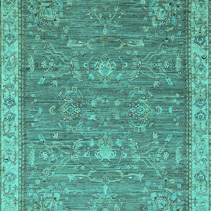 Machine Washable Oriental Turquoise Industrial Area Rugs, wshurb2142turq