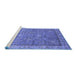 Sideview of Machine Washable Oriental Blue Industrial Rug, wshurb2142blu