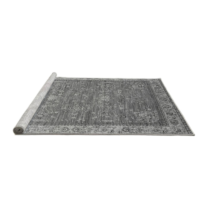 Sideview of Machine Washable Oriental Gray Industrial Rug, wshurb2142gry