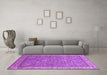 Machine Washable Oriental Purple Industrial Area Rugs in a Living Room, wshurb2142pur