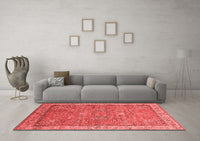 Machine Washable Oriental Red Industrial Rug, wshurb2142red