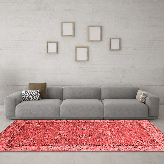 Industrial Red Washable Rugs