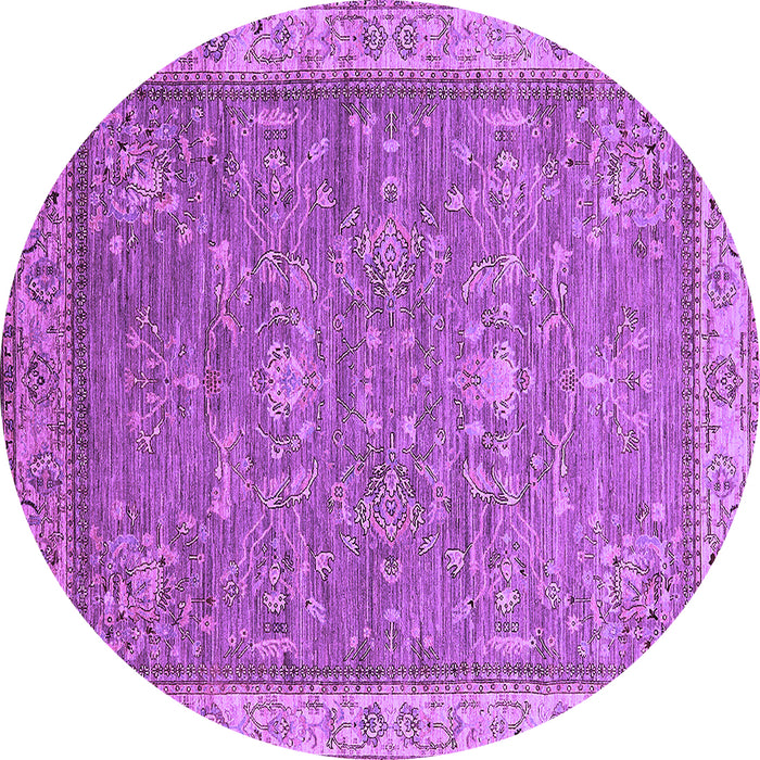 Round Oriental Purple Industrial Rug, urb2142pur