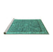 Sideview of Machine Washable Oriental Turquoise Industrial Area Rugs, wshurb2142turq