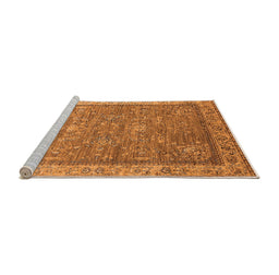 Sideview of Machine Washable Oriental Orange Industrial Area Rugs, wshurb2142org