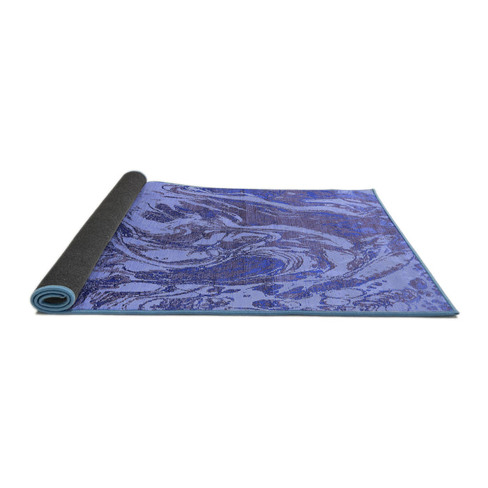 Sideview of Oriental Blue Industrial Rug, urb2143blu