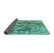 Sideview of Oriental Turquoise Industrial Rug, urb2143turq