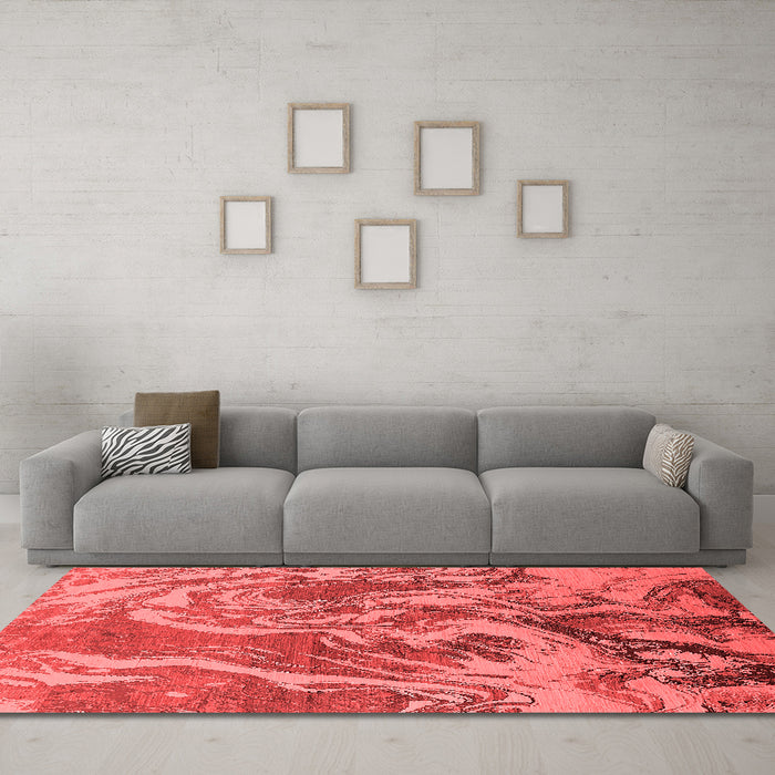 Industrial Red Washable Rugs