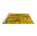 Sideview of Machine Washable Oriental Yellow Industrial Rug, wshurb2143yw