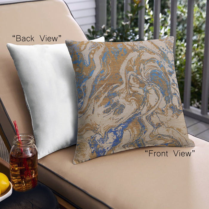 Front View of Mid-Century Modern Urban Square Brown Throw Pillow, 18 inch by 18 inch, pwurb2143