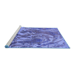 Sideview of Machine Washable Oriental Blue Industrial Rug, wshurb2143blu