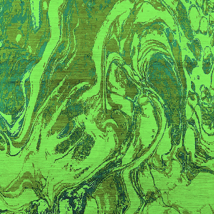 Machine Washable Oriental Green Industrial Area Rugs, wshurb2143grn