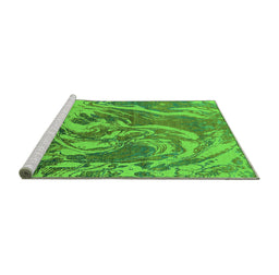 Sideview of Machine Washable Oriental Green Industrial Area Rugs, wshurb2143grn