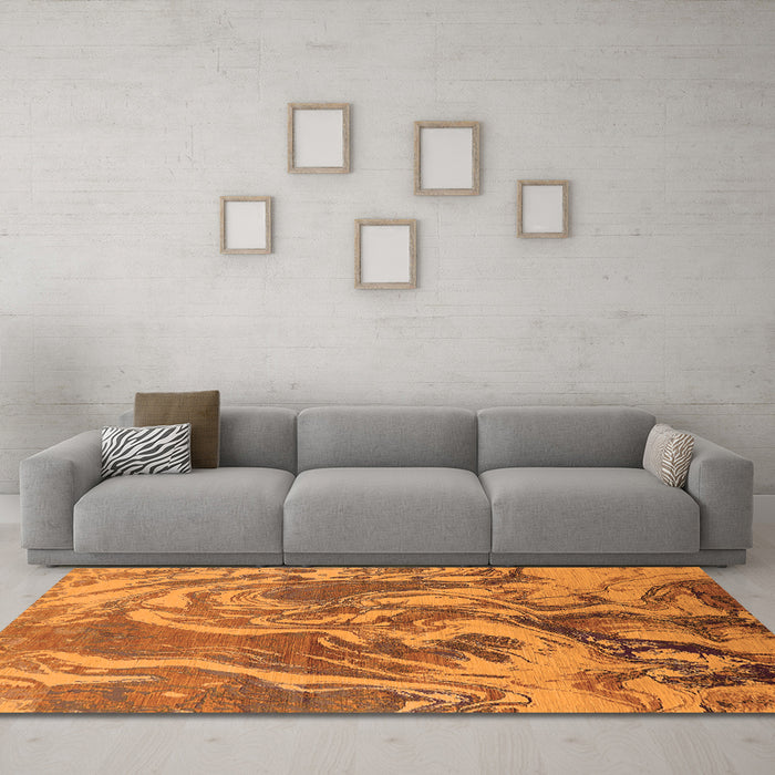 Machine Washable Oriental Orange Industrial Area Rugs in a Living Room, wshurb2143org
