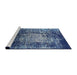 Sideview of Machine Washable Industrial Modern Koi Blue Rug, wshurb2144