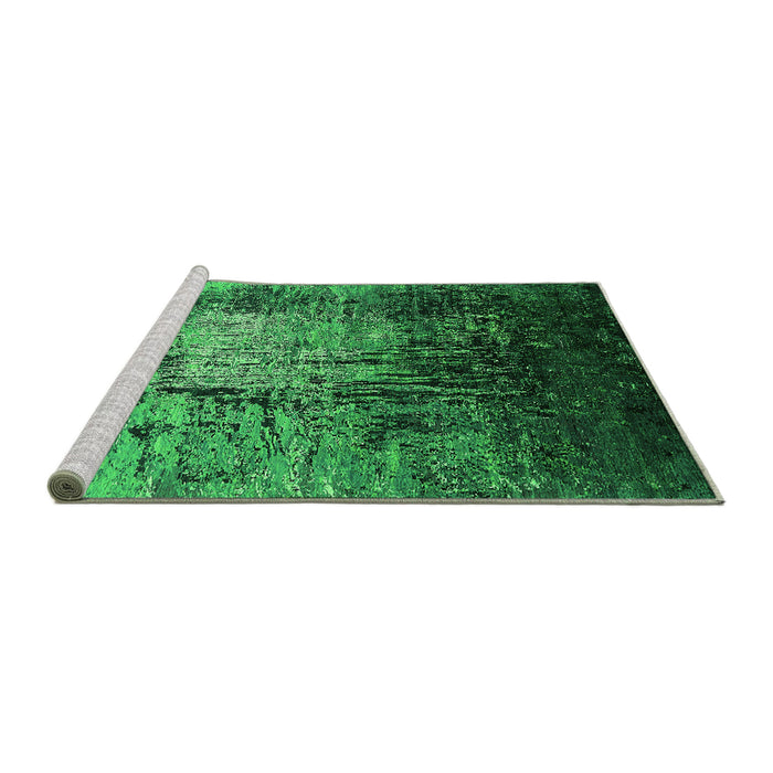 Sideview of Machine Washable Oriental Green Industrial Area Rugs, wshurb2144grn