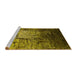 Sideview of Machine Washable Oriental Yellow Industrial Rug, wshurb2144yw