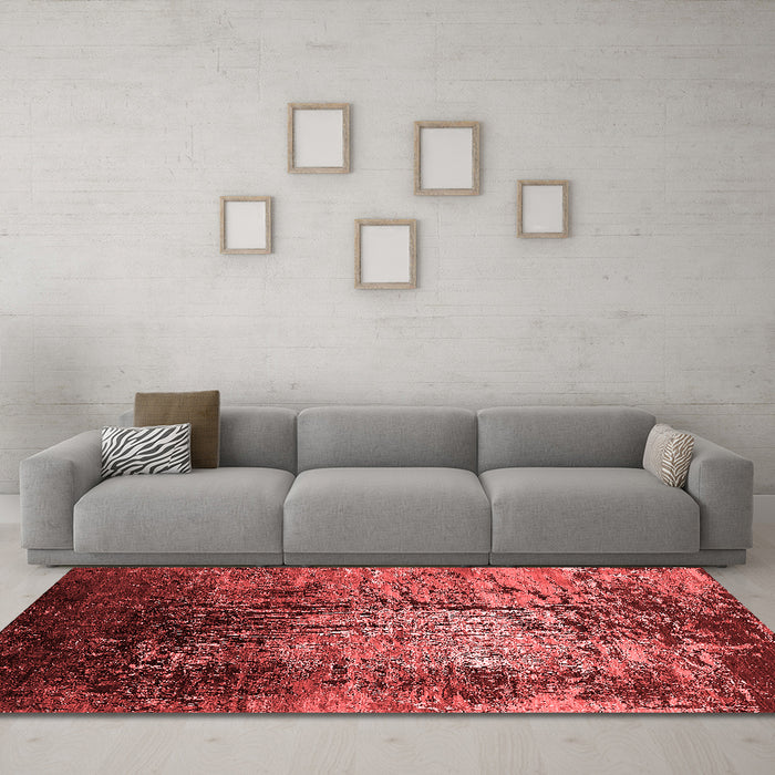 Industrial Red Washable Rugs