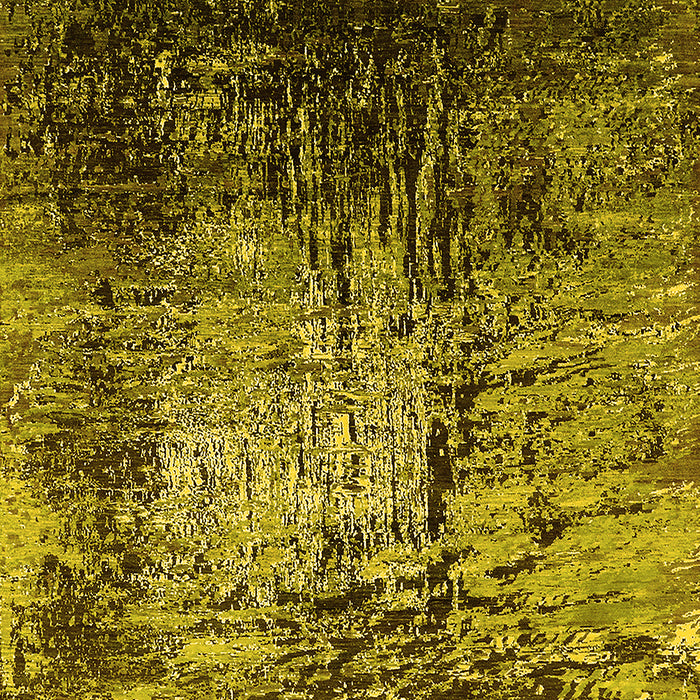 Machine Washable Oriental Yellow Industrial Rug, wshurb2144yw