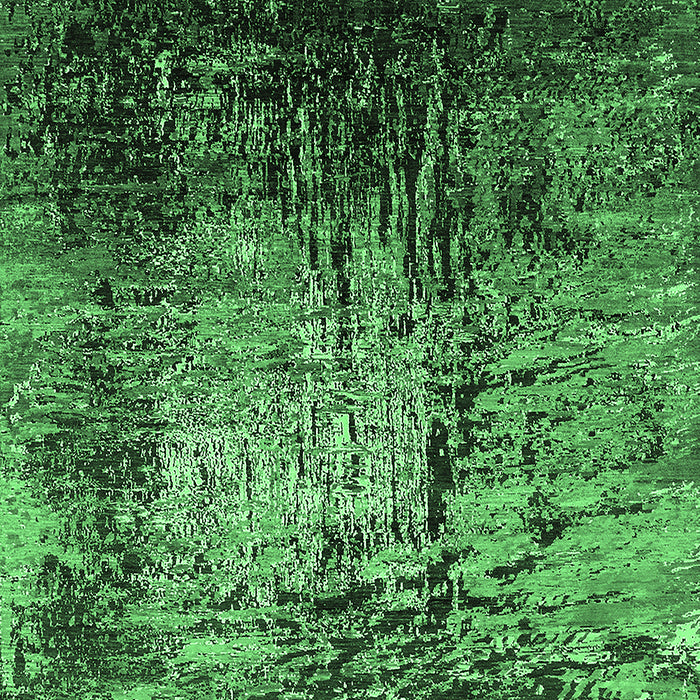 Machine Washable Oriental Emerald Green Industrial Area Rugs, wshurb2144emgrn