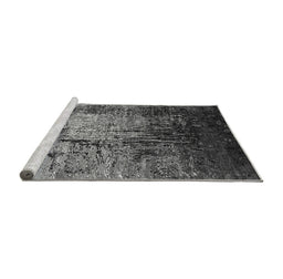 Sideview of Machine Washable Oriental Gray Industrial Rug, wshurb2144gry