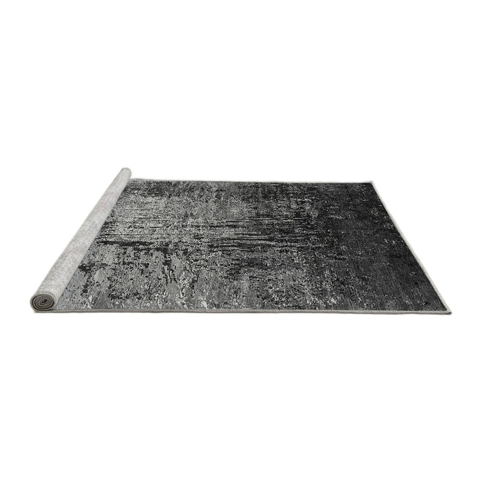 Sideview of Machine Washable Oriental Gray Industrial Rug, wshurb2144gry