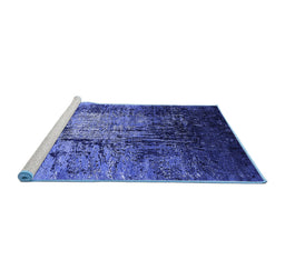 Sideview of Machine Washable Oriental Blue Industrial Rug, wshurb2144blu