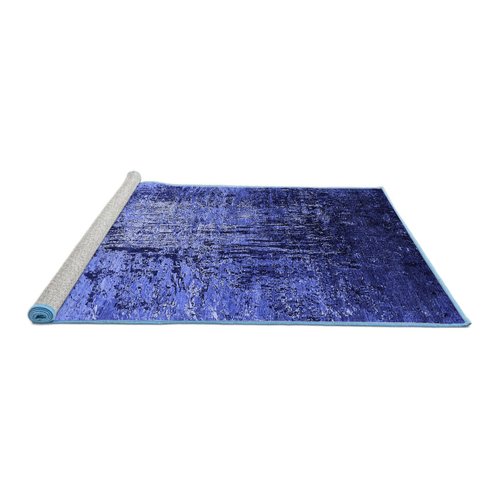 Sideview of Machine Washable Oriental Blue Industrial Rug, wshurb2144blu