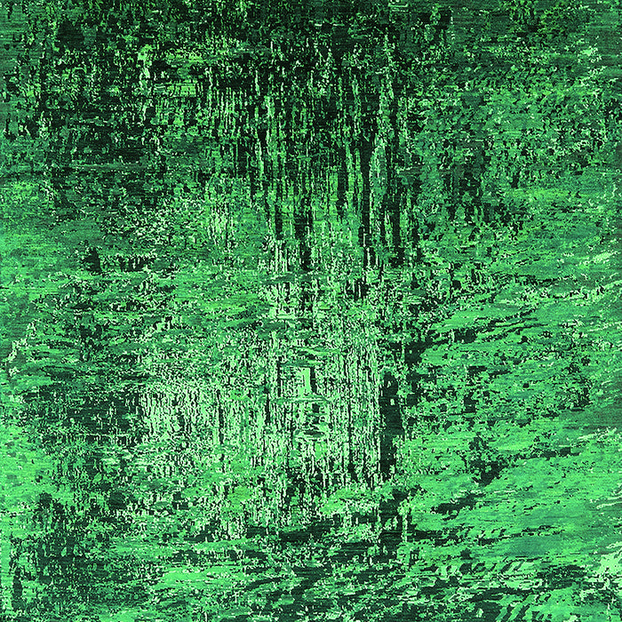 Machine Washable Oriental Green Industrial Area Rugs, wshurb2144grn