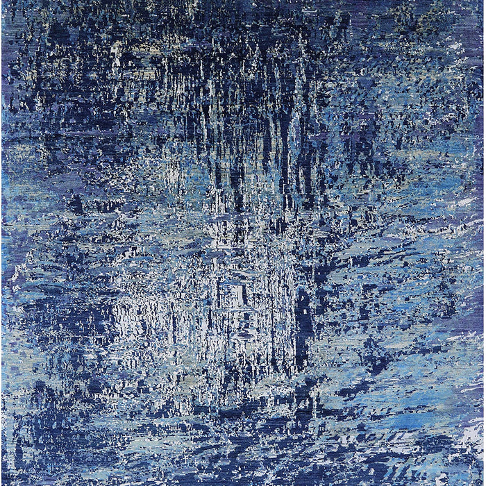 Machine Washable Industrial Modern Koi Blue Rug, wshurb2144