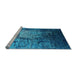 Sideview of Machine Washable Oriental Light Blue Industrial Rug, wshurb2144lblu