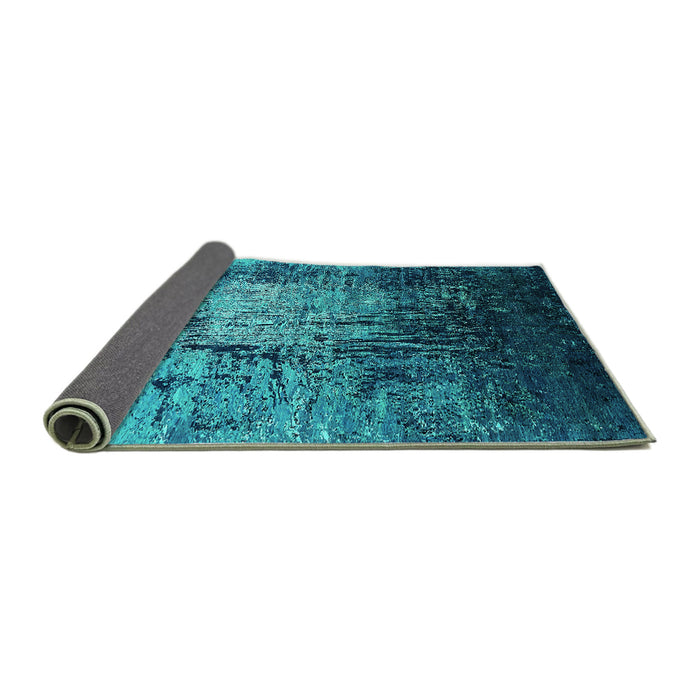 Sideview of Oriental Turquoise Industrial Rug, urb2144turq