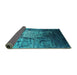 Sideview of Oriental Turquoise Industrial Rug, urb2144turq