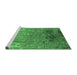 Sideview of Machine Washable Oriental Emerald Green Industrial Area Rugs, wshurb2145emgrn