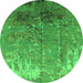 Round Oriental Green Industrial Rug, urb2145grn