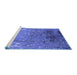 Sideview of Machine Washable Oriental Blue Industrial Rug, wshurb2145blu