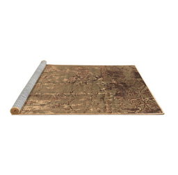 Sideview of Machine Washable Oriental Brown Industrial Rug, wshurb2145brn