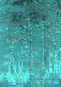 Oriental Turquoise Industrial Rug, urb2145turq