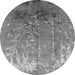 Round Oriental Gray Industrial Rug, urb2145gry