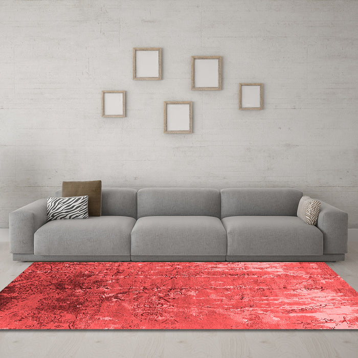 Industrial Red Washable Rugs