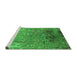 Sideview of Machine Washable Oriental Green Industrial Area Rugs, wshurb2145grn