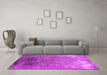 Machine Washable Oriental Pink Industrial Rug in a Living Room, wshurb2145pnk