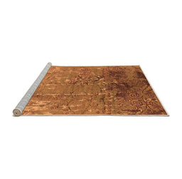 Sideview of Machine Washable Oriental Orange Industrial Area Rugs, wshurb2145org