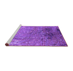 Sideview of Machine Washable Oriental Purple Industrial Area Rugs, wshurb2145pur