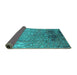 Sideview of Oriental Turquoise Industrial Rug, urb2145turq