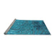 Sideview of Machine Washable Oriental Light Blue Industrial Rug, wshurb2145lblu